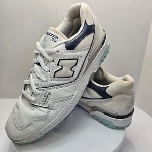 New Balance 550 Men's Size 9.5 White Winter Fog Navy Grey BB550WCA